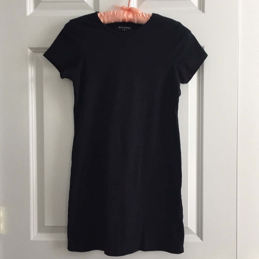 By Corpus black all cotton T shirt dress